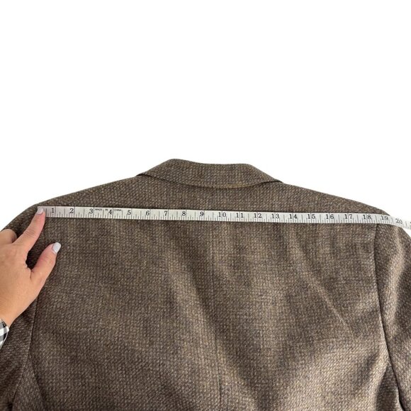 Cricketeer Brown Plaid 100% Wool Woolmark Sz 44 READ Blazer Sport Coat Academia - Picture 16 of 16